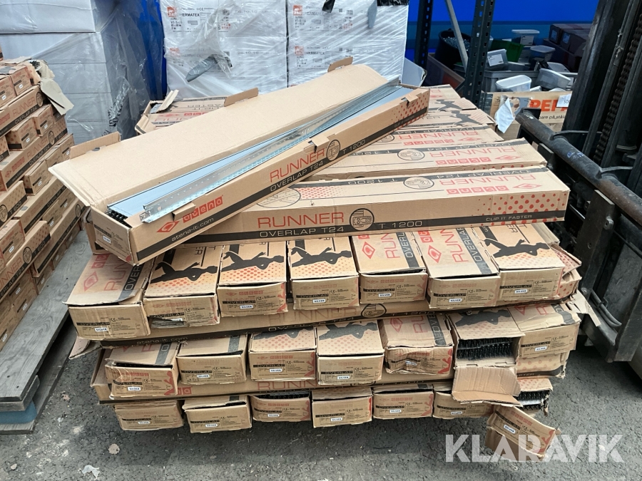 Profilsystem för undertak Atena Runner Overlap T24 T1200ca ca 3360st