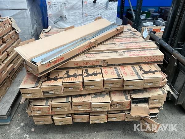 Profilsystem för undertak Atena Runner Overlap T24 T1200ca ca 3360st