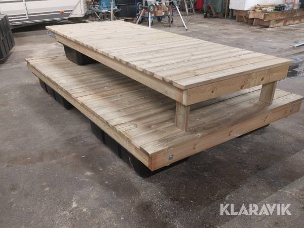 Brygga med landgång och ankarsten