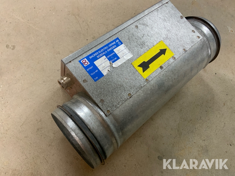Kanalvärmare Backer Elektro-Värme 0.9kW