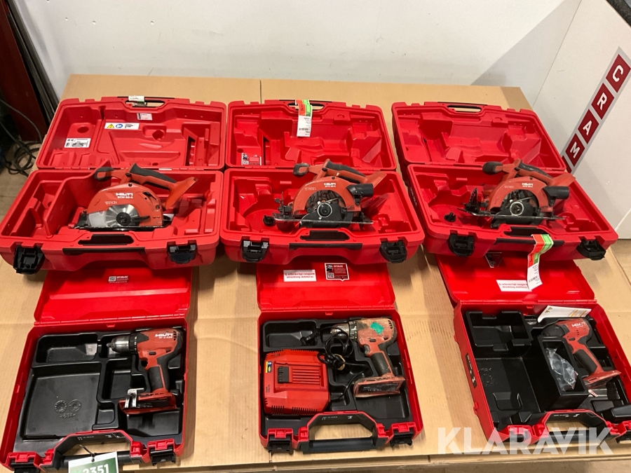 Cirkelsåg, skruvdragare Hilti paket med 6st