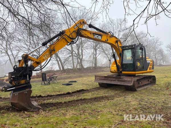 Grävmaskin JCB JS145LC med grip och skopor
