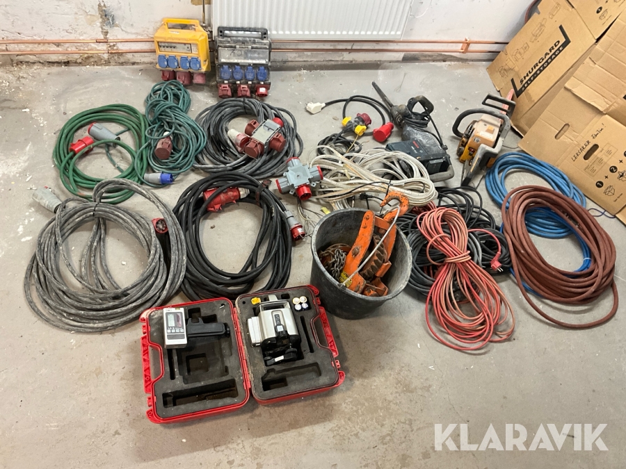 Parti elkablar, Bilmaskin, motorsåg,  belysning, laser