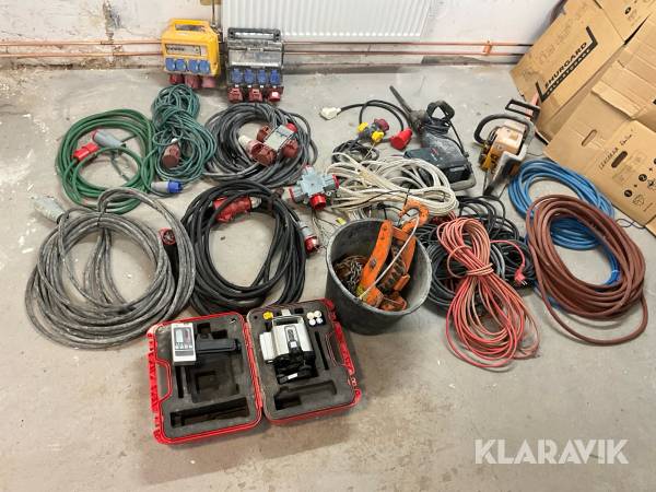 Parti elkablar, Bilmaskin, motorsåg,  belysning, laser