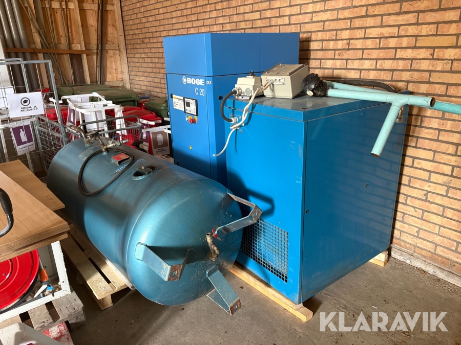 Skruvkompressor Boge C20 med 1000L tank