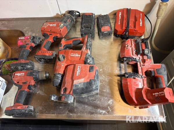 Handmaskiner Hilti med laddare och batterier