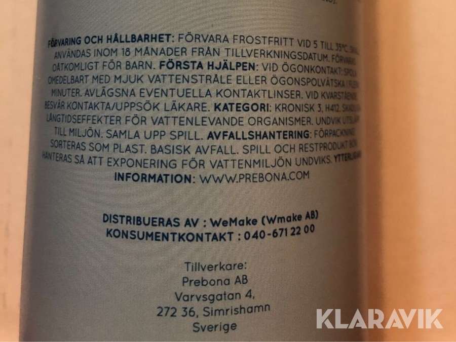 Handdesinfektion Prebona ca 1550 flaskor