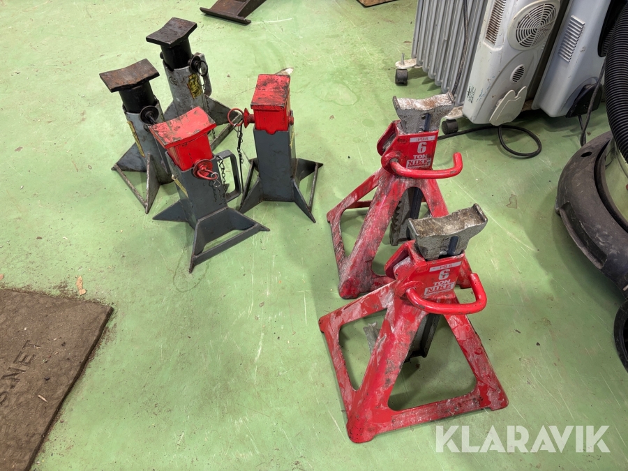 Pallbockar 6st + domkraft