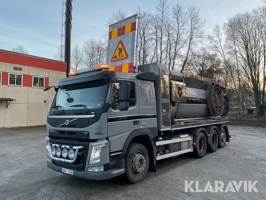 Spol och slamsugbil Volvo FM Rolba Kombi aggregat