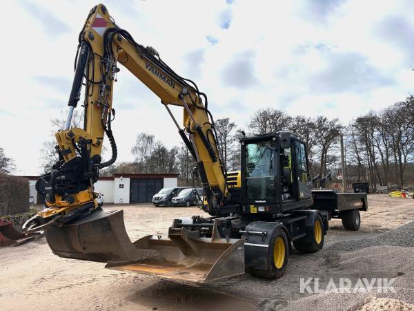 Grävmaskin Yanmar B110W med tippvagn och redskap