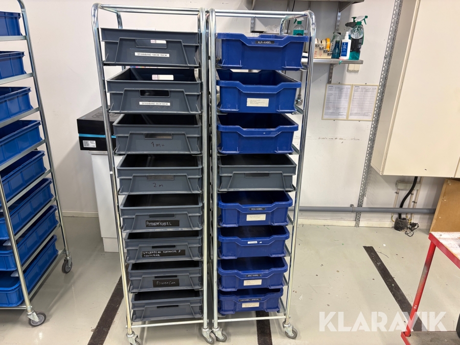 Hyllförvaring med plastlådor Sholler Area System 2st hyllor