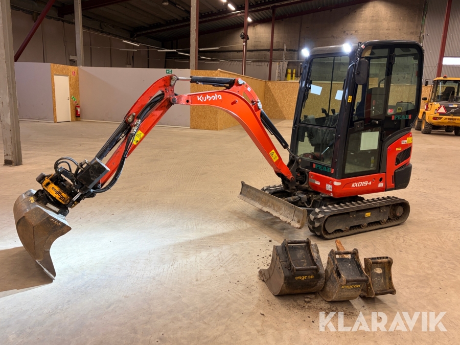 Grävmaskin Kubota KX019-4 / rotator/ 3 skopor, tjälkrok