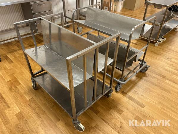 Rostfri förvaringsvagn 2 st
