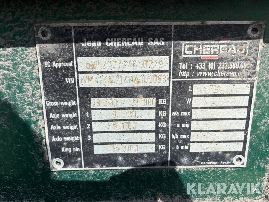 Trailerchassi Chereau CSD2