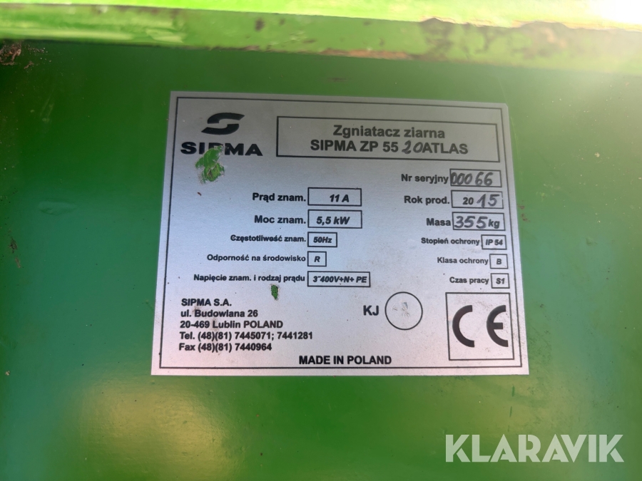 Spannmålskross Sipma ZP 5520 Atlas