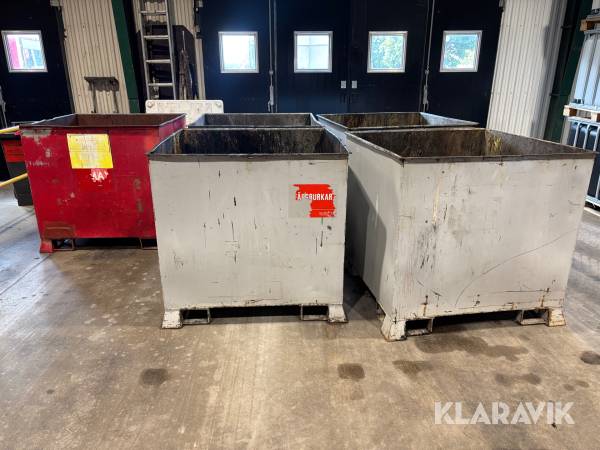 Stålcontainrar med gaffelstyrning 5st
