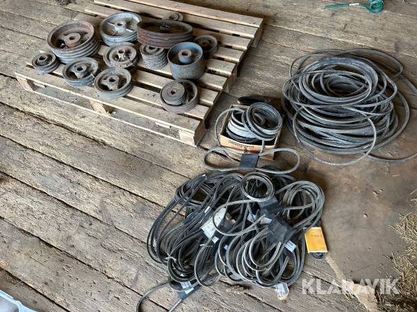 Stort paket med remmar & remskivor