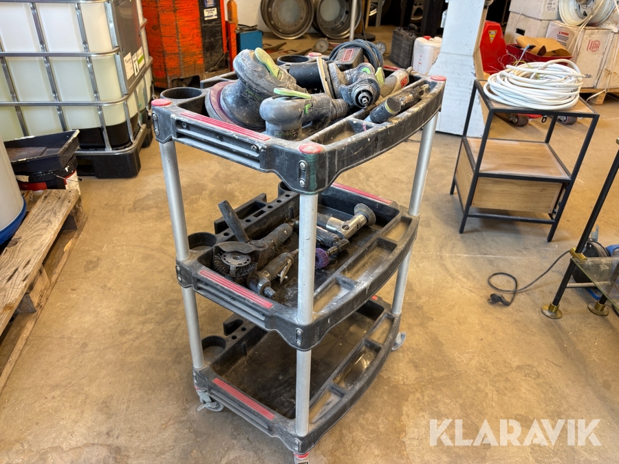 Slipmaskiner luft 5 st med vagn