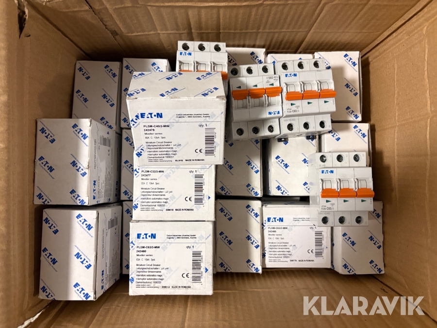 Dvärgbrytare Eaton PLSM-C40/3-MW 3 poliga, 45st