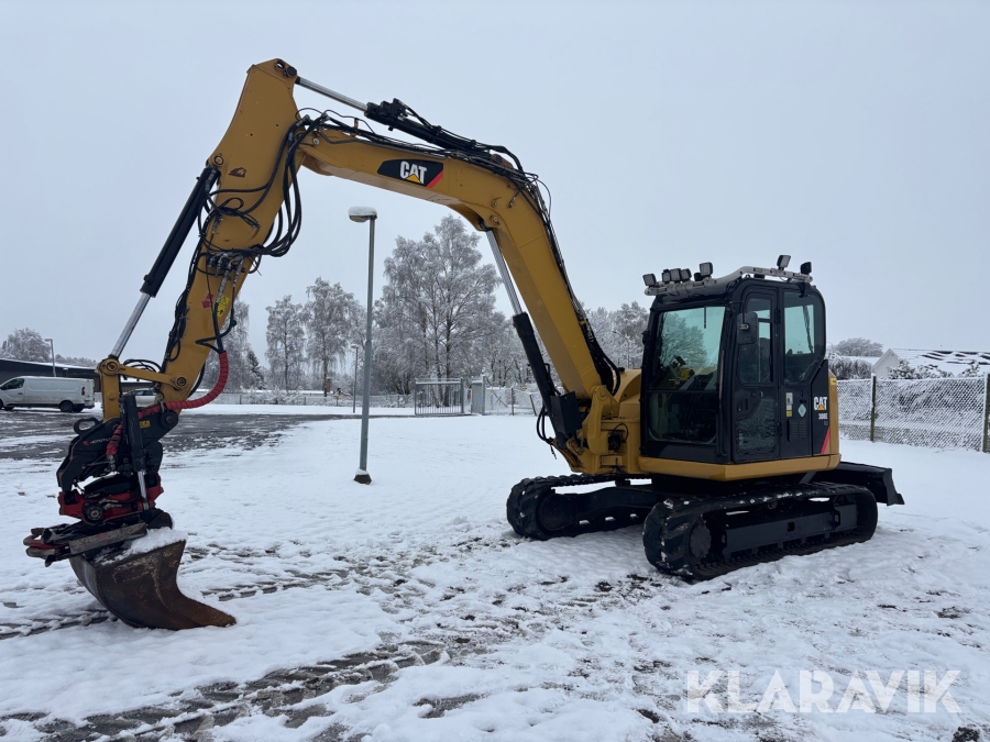Grävmaskin CAT 308E med Rototilt och skopa