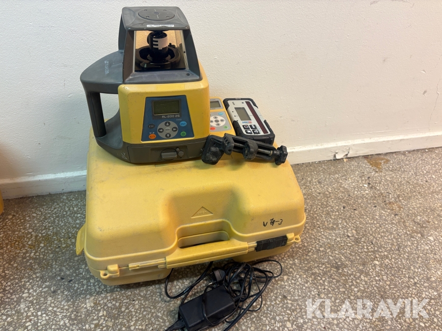 Tvåfallslaser Topcon RL-200 2S inkl. mottagare, fjärrkontroll & laddare