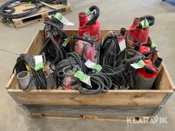 Diverse pumpar Grindex, Atlas Copco, Tsurumi Miner, minex lite, Micro, weda30L, HS2.75S