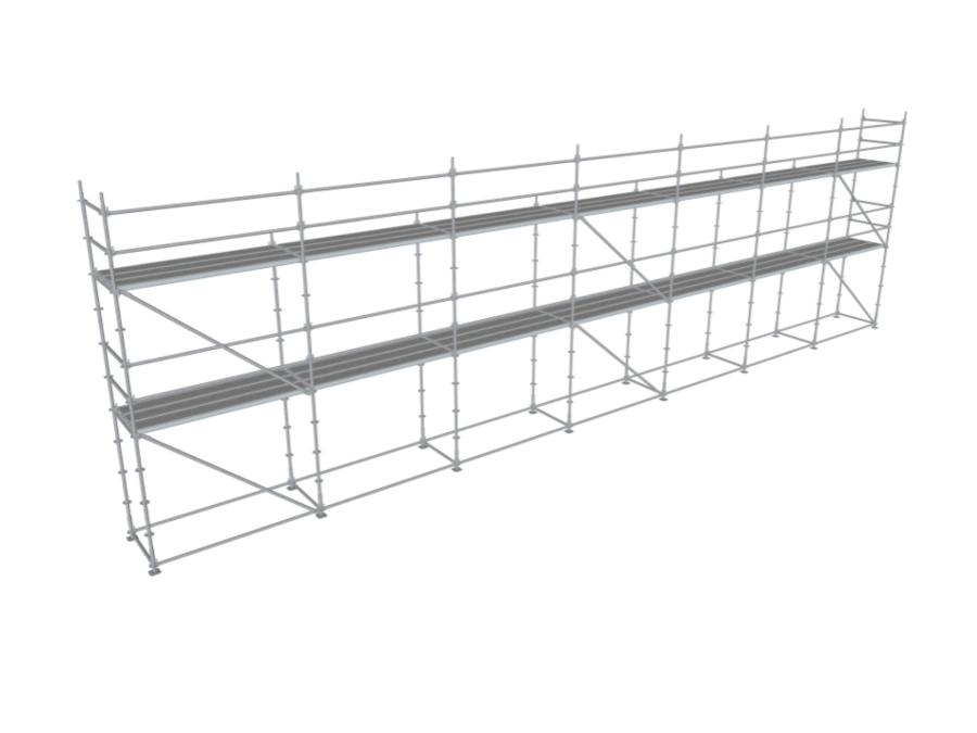Byggställningspaket en sida/gavel 18x5m djup 1,09m 100 m2