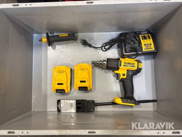 Värmepistol Dewalt 18v med 2 batterier och laddare