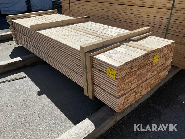 Virkespaket panel gran finsågad yta 22x95 690löpmeter