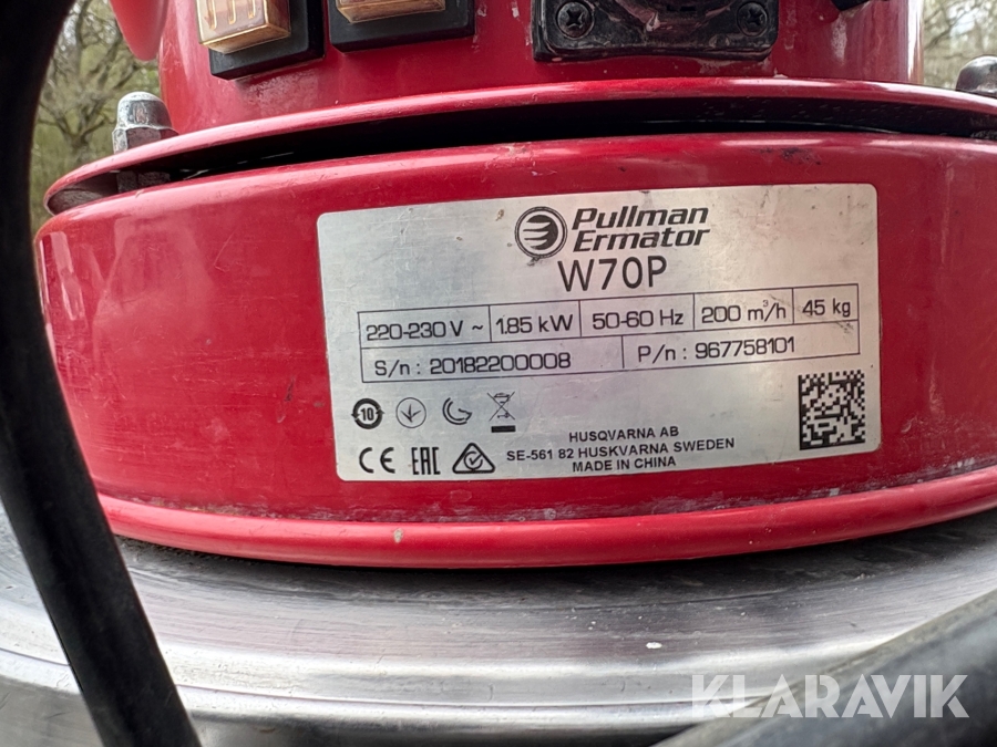 Våtsug Pullman Ermator W70P, Jönköping, Klaravik auktioner