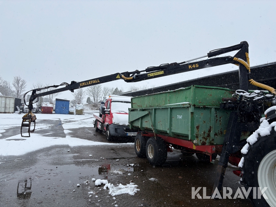 Timmerkran Källefall K45 med grip och klo