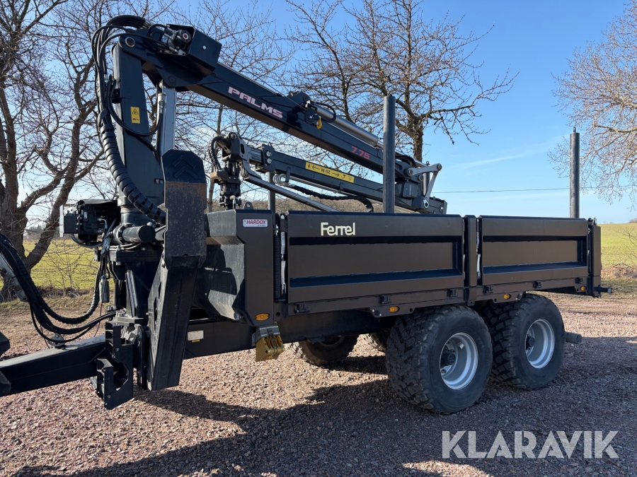 Skogsvagn med kran Ferrel 135D / Palms 7.75 (13.5 Ton)