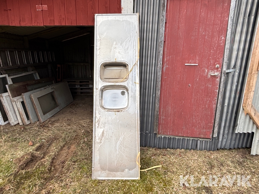 Rostfri diskbänk 220cm