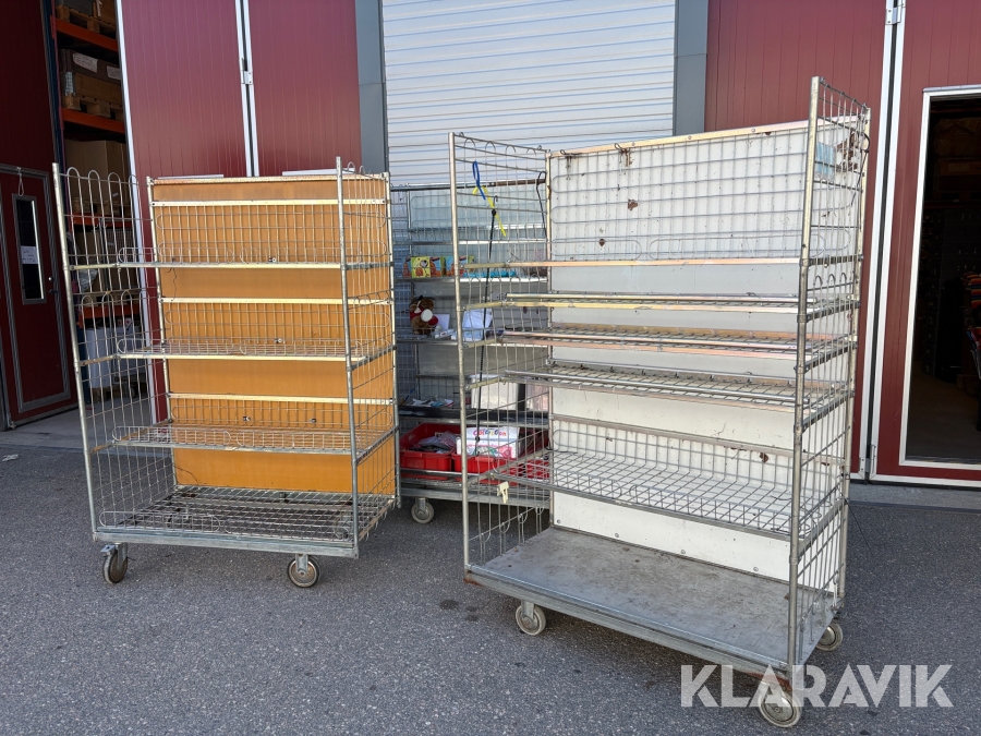 Lagerhyllor med hjul 3 st