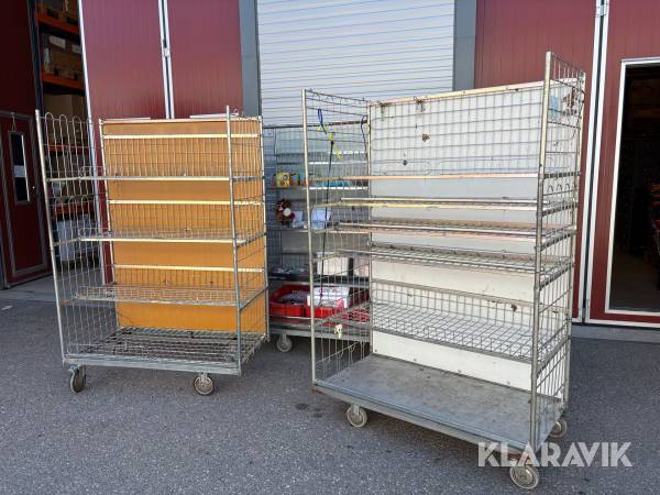 Lagerhyllor med hjul 3 st