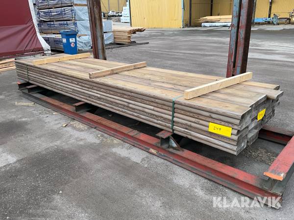 Virkespaket impregnerad 4 runda kanter 45x215 180 Löpmeter