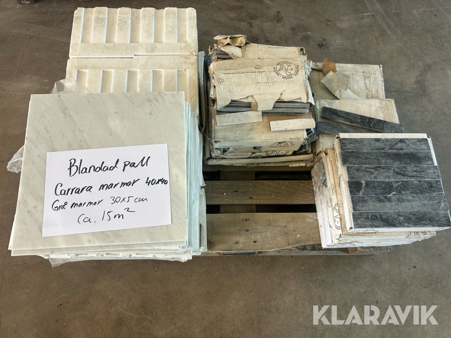 Blandad pall med marmor 15 m2