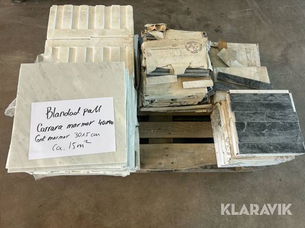 Blandad pall med marmor 15 m2