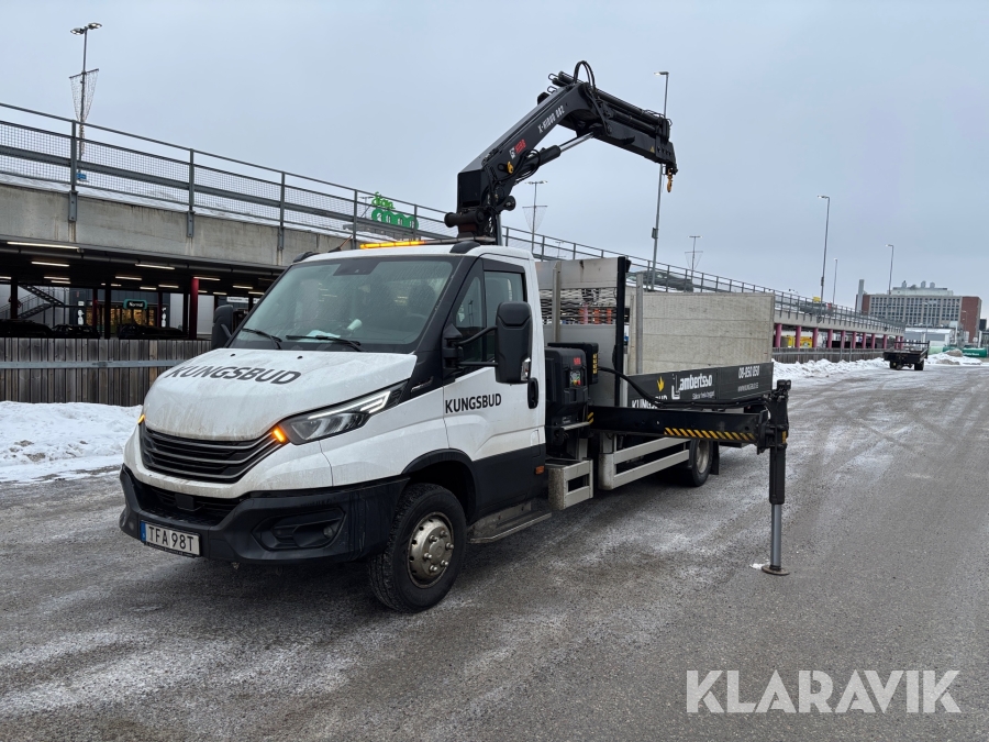 Lastbil Iveco Daily Hi-Matic 72-180 med Hiabkran & bakgavellift 