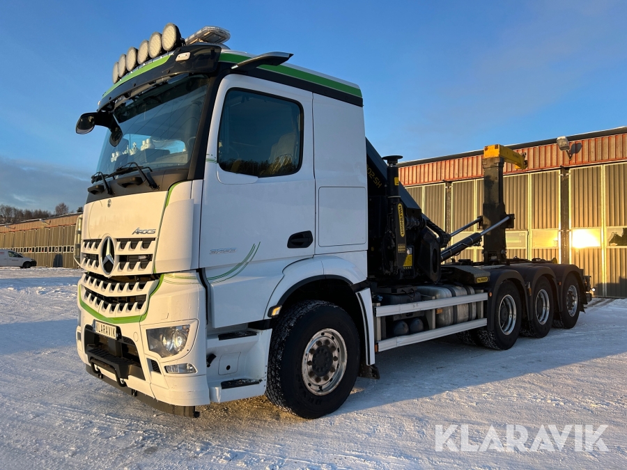 Kranbil 8x4 med växlare Mercedes Benz Arocs 3253 