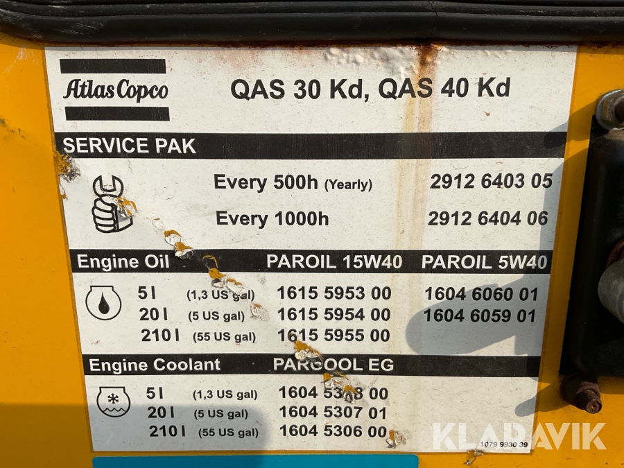 Elverk Atlas Copco QAS30, Malmö, Klaravik auktioner