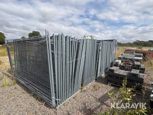 Byggstängsel CAMI 65st med fötter och transportpallar