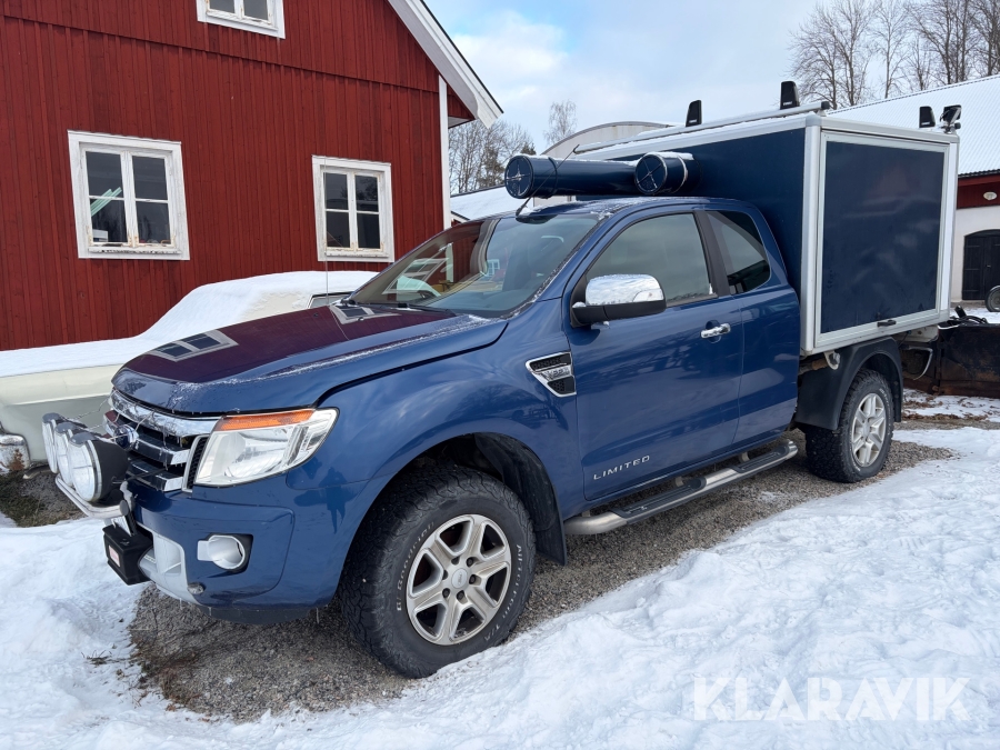 Pickup Ford Ranger Supercab 2.2 TDCi Limited 4x4 SelectShift 150 hk med flakskåp och frontvinsch