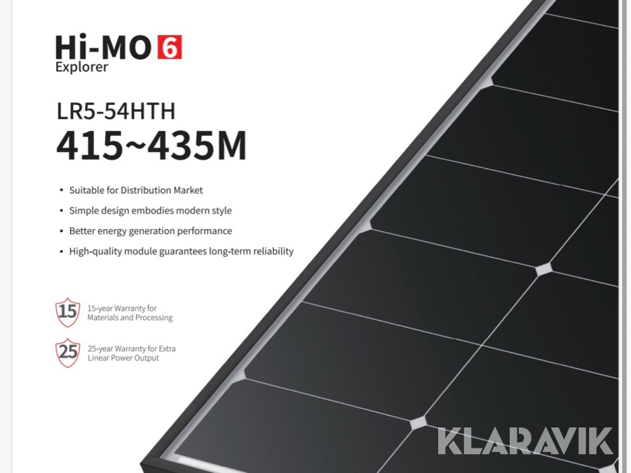 Solceller Longi LR5-54HTH-435M 252st