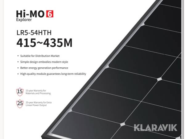Solceller Longi LR5-54HTH-435M 252st