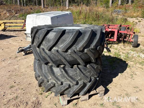 Traktordäck med fälg Trelleborg 540/65R24 & 540/65R38 4 st