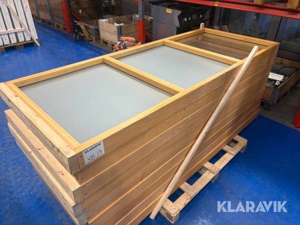 Fönster glaspartier 9 st, för inomhusmontage