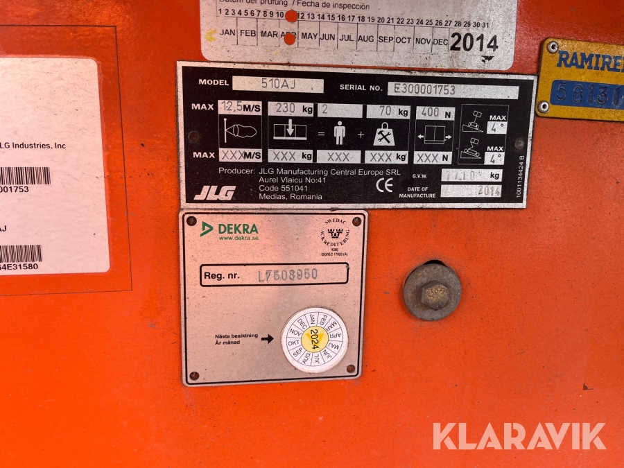 Bomlift JLG 510AJ, Linköping, Klaravik auktioner