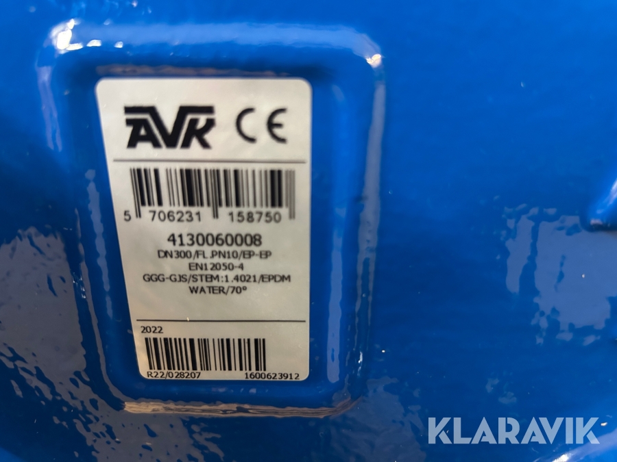 Backventil AVK DN300 PN 10, Ängelholm, Klaravik auktioner
