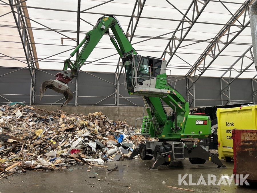 Materialhanterare Sennebogen 822 G Demarec DRG 17 DN, hyttlyft och centralsmörjning